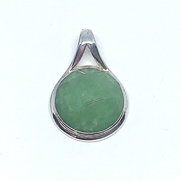 Jewelry - Green Jade Sterling Silver Pendant